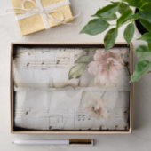 ピンク魅力的のバラヴィンテージ楽譜シートphemera 薄葉紙 (ギフト)