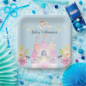 ピンク魅力的の城プリンセス女の子ベビーシャワー ペーパープレート (パーティー)