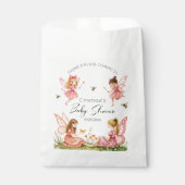 ピンク魅力的の妖精の森の赤ちゃんシャワー フェイバーバッグ (正面)