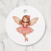 ピンク魅力的の妖精ウッドランド誕生日パーティー フェイバータグ (裏面)