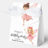 ピンク魅力的の妖精ウッドランド誕生日パーティー フェイバーボックス (正面)