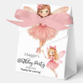 ピンク魅力的の妖精ウッドランド誕生日パーティー フェイバーボックス (正面)