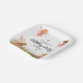 ピンク魅力的の妖精ウッドランド誕生日パーティー ペーパープレート (傾斜あり)