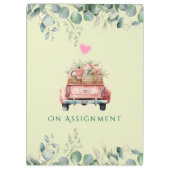 ピンク魅力的の水色トラックフローラ緑 クリップボード (裏面)