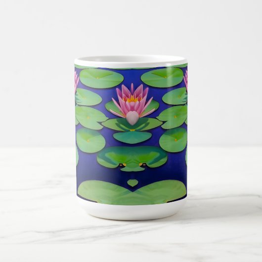 ピンク魅力的の睡蓮 コーヒーマグカップ (中央)