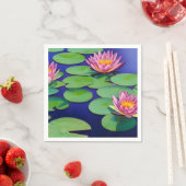 ピンク魅力的の睡蓮 スタンダードカクテルナプキン (インサイチュ)