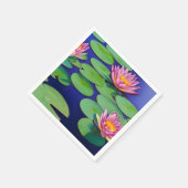 ピンク魅力的の睡蓮 スタンダードカクテルナプキン (角)