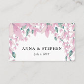 ピンク魅力的の藤のフローラ プレイスカード (裏面)