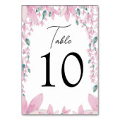 ピンク魅力的の藤の表番号カード テーブルナンバー (裏面)