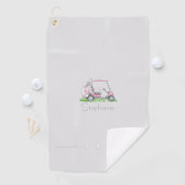 ピンク魅力的ゴルフカートパーソナライズされた ゴルフタオル (インサイチュ)