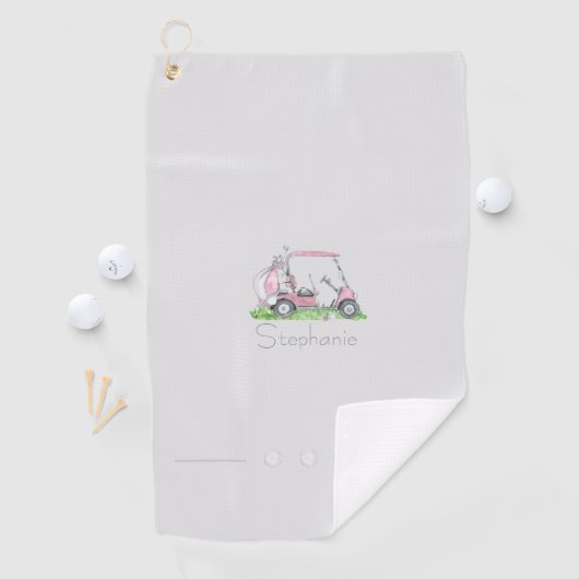 ピンク魅力的ゴルフカートパーソナライズされた ゴルフタオル (インサイチュ)