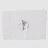 ピンク魅力的ゴルフカートパーソナライズされた ゴルフタオル (横)