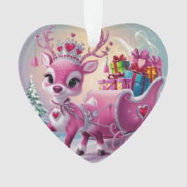 ピンク魅力的トナカイのクリスマスオーナメント オーナメント