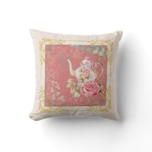 ピンク魅力的ヴィンテージビベスコテージティーポット