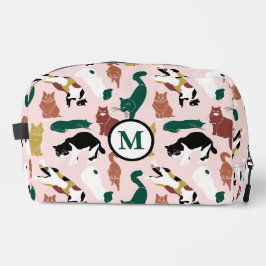 ピンク魅力的色の背景に手書き猫 ドップキット