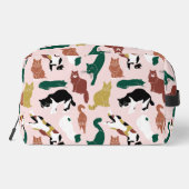 ピンク魅力的色の背景に手書き猫 ドップキット (裏面)