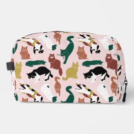 ピンク魅力的色の背景に手書き猫 ドップキット