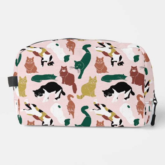 ピンク魅力的色の背景に手書き猫 ドップキット (正面)