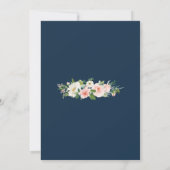 ピンク魅力的赤面フラワーリハーサルディナー 招待状 (裏面)