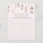 ピンク魔法どのようなベビーアイテム赤ちゃんシャワーゲーム エンクロージャーカード (正面)