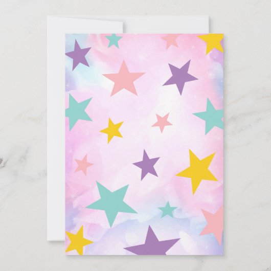 ピンク魔法ショー誕生日 招待状 (裏面)