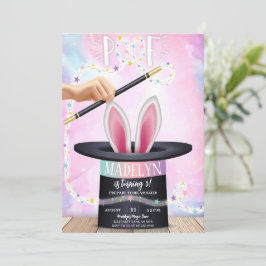 ピンク魔法ショー誕生日 招待状