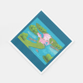 ピンク魔法ドラゴンファンタジーナプキンス スタンダードランチョンナプキン (角)