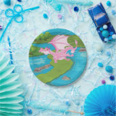 ピンク魔法ドラゴン ペーパープレート (パーティー)