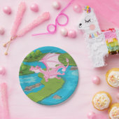 ピンク魔法ドラゴン ペーパープレート (パーティー)