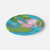 ピンク魔法ドラゴン ペーパープレート (アングル)