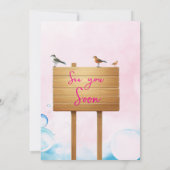 ピンク魚釣り2nd誕生日O-Fish-Ally二誕生日 招待状 (裏面)