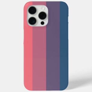 ピンク鮮やかからブルーへのグラデーションストライプデザイン iPhone 15 PRO MAXケース
