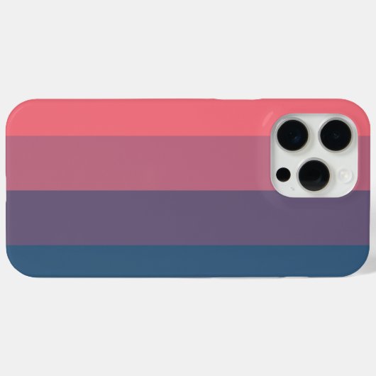 ピンク鮮やかからブルーへのグラデーションストライプデザイン Case-Mate iPhoneケース (裏面 (横))