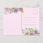 ピンク鮮やかがかった紫色の花母の日 ポストカード (裏面)