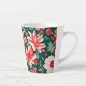 ピンク鮮やかがかった赤と繊細な白い花 カフェラテマグ (右)