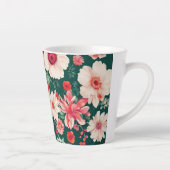 ピンク鮮やかがかった赤と繊細な白い花 カフェラテマグ (右)