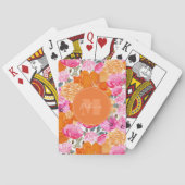 ピンク鮮やかとオレンジのフローラガーデン名前をカスタムする トランプ (裏面)