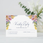 ピンク鮮やかとオレンジのフローラ結婚の 出欠カード (スタンド正面)