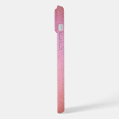 ピンク鮮やかとキラキラ色の背景 iPhoneケース (左側面)