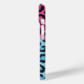 ピンク鮮やかとブルーのヒョウ柄 Case-Mate iPhoneケース (裏面 / 左)