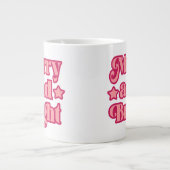 ピンク鮮やかとメリー明るいクリスマス ジャンボコーヒーマグカップ (正面)