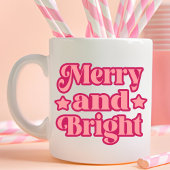 ピンク鮮やかとメリー明るいクリスマス ジャンボコーヒーマグカップ