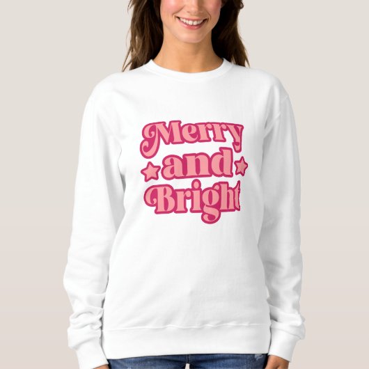 ピンク鮮やかとメリー明るいクリスマス スウェットシャツ (正面)