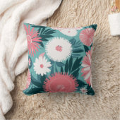 ピンク鮮やかと白のフローラ交響曲 クッション (ブランケット)