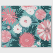 ピンク鮮やかと白のフローラ交響曲 ラッピングペーパー (フラット)