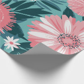 ピンク鮮やかと白のフローラ交響曲 ラッピングペーパー (角)