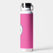 ピンク鮮やかと白パーソナライズされた色 ウォーターボトル (背面)