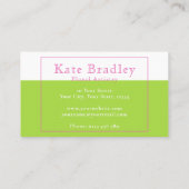 ピンク鮮やかと緑のチューリップ花の名刺 名刺 (裏面)