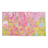 ピンク鮮やかと黄色とピンクを特徴とする生地の模様 枕カバー (裏面)