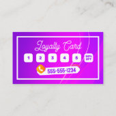 ピンク鮮やかと黄色のアフリカの毛編み ロイヤリティカード (裏面)